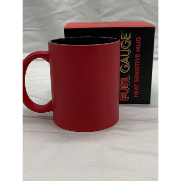 Fuel Gauge Color Changing Red Coffee Mug 10 Oz "Out Of Fuel Until Coffee" NIB - Picture 2 of 10